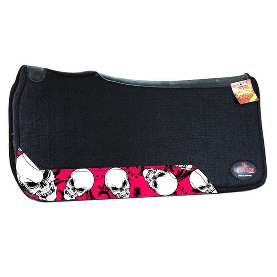 High Quality 100% Wool Felt Hilason Western Horse Saddle Pad Skull