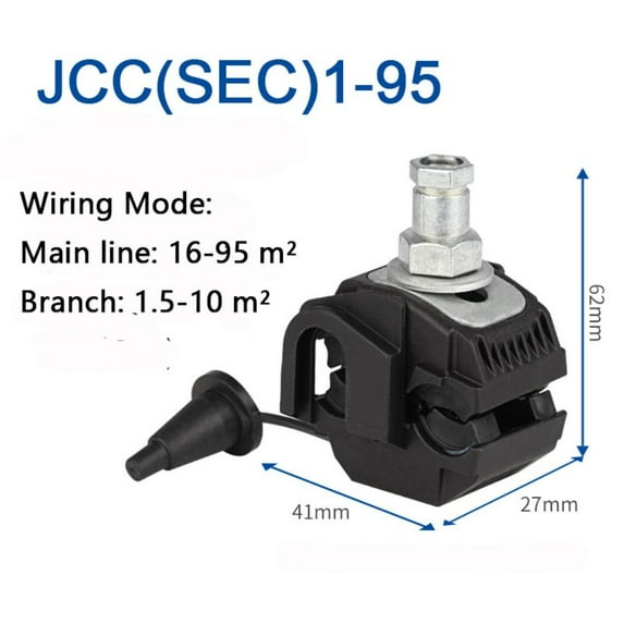 High Quality 1KV No-Peeling Cable 2 Main Line Connector Piercing Connector Clamp Cable Clips Insulation Piercing Connector JCC(SEC)1-95