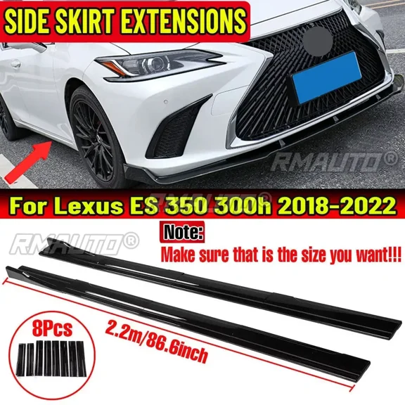 High Quality 2.2m Side Skirts Extension Rocker Splitters Bumper Diffuser Winglet Wings For Lexus ES ES350 ES300h 2018-2022