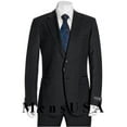 thumbnail image 1 of High Quality 2 Button Subtle Muted Conservative Dark Navy Blue Suit For Men Pinstripe Slim Fit Wool Business ~ Wedding 2 Piece Side Vented 2 Piece Suits For Men Navy Pinstripe, 1 of 1