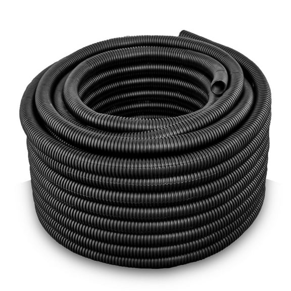 High Quality 25 ft Feet 3/4" Split Wire Loom Conduit Polyethylene Tubing Black