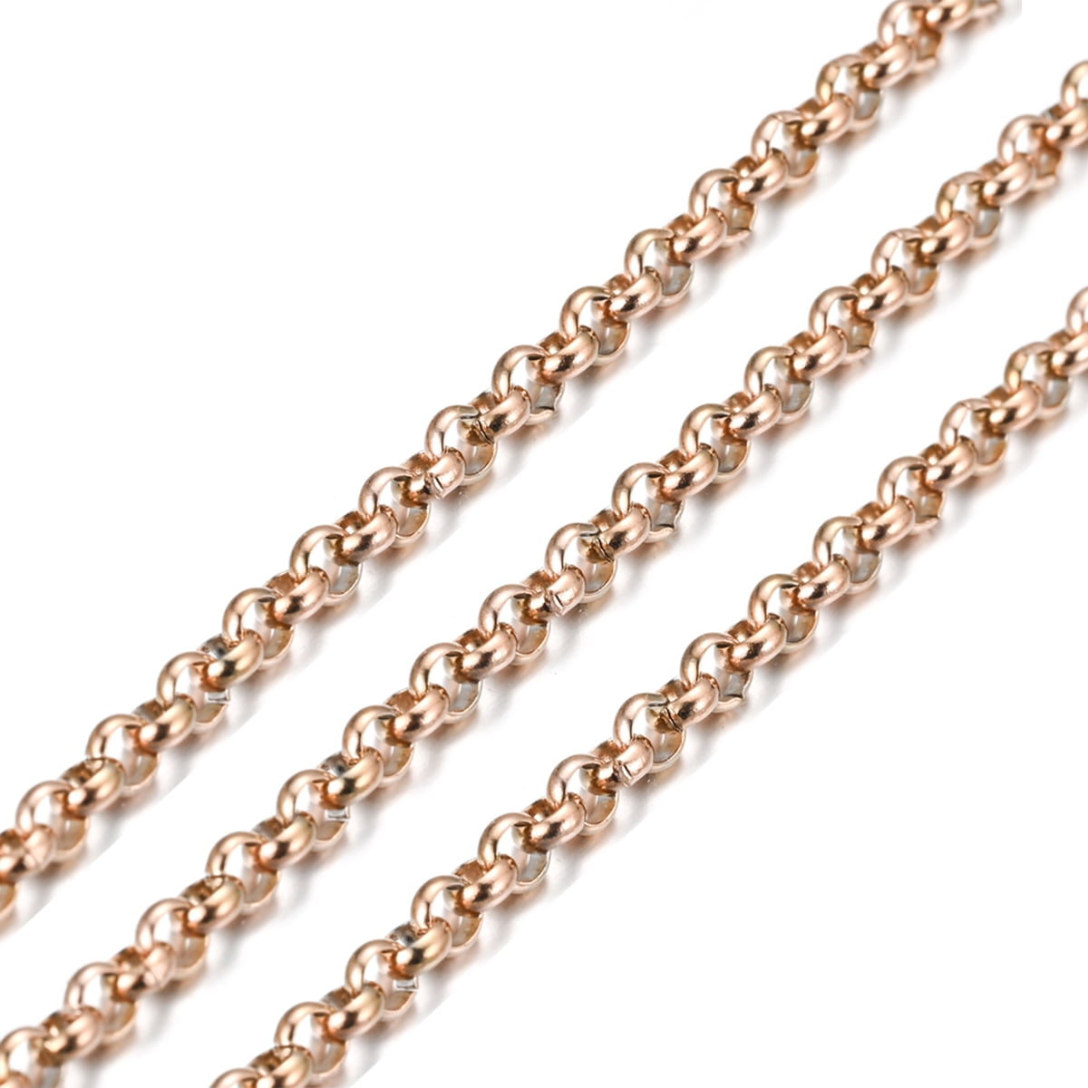 High Quality 3 Colors Stainless Steel Width 3mm Round Pearl Chain Loop ...