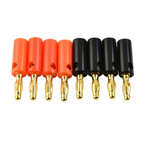 High Quality 4Mm Banana Plug Male Connector Gold Audio Speaker Wire Cables 8Pcs