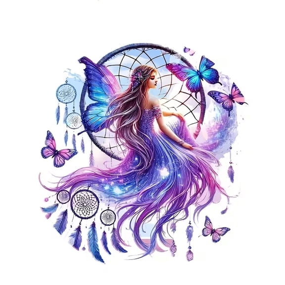 High-Quality 6-Inch Butterfly Fairy Vinyl Sticker - Glitter Anime Design for Cars, Laptops, Windows, and Walls