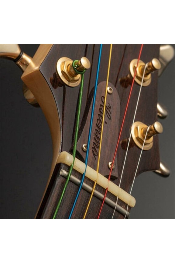 High Quality 6-Pack Colorful Acoustic Guitar Strings for Daily Practice - Durable Steel Design, Perfect for All Guitars