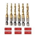 thumbnail image 1 of High Quality 6pc Hex Shank HSS Screw Spiral Point Thread American-Plug Hand Tap Drill Bits 6-32/8-32/10-24/10-32/12-24,1/4-20, 1 of 6