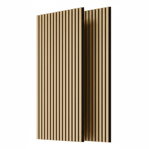High-Quality Acoustic Wall Panels, 2PC Wood Slat Panels for Interior Wall Decor - 3D Fluted Sound Absorbing Panels (White Oak, 45.27'' x 23.62'')