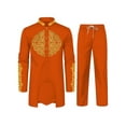 thumbnail image 1 of High Quality African Mens 2 Piece Set Long Sleeve Gold Embroidery Dashiki Shirt and Pants Outfit Traditional Suit WYN1913, 1 of 2