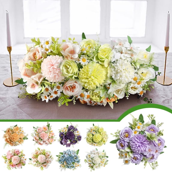 High-Quality Artificial Silk Rose Bouquet - Beautiful Fake Flowers, Wedding Valentines Bridal Decoration, Elegant Home Decor Fake Flower Arrangement, Timeless Floral Easter Decor, 1pc