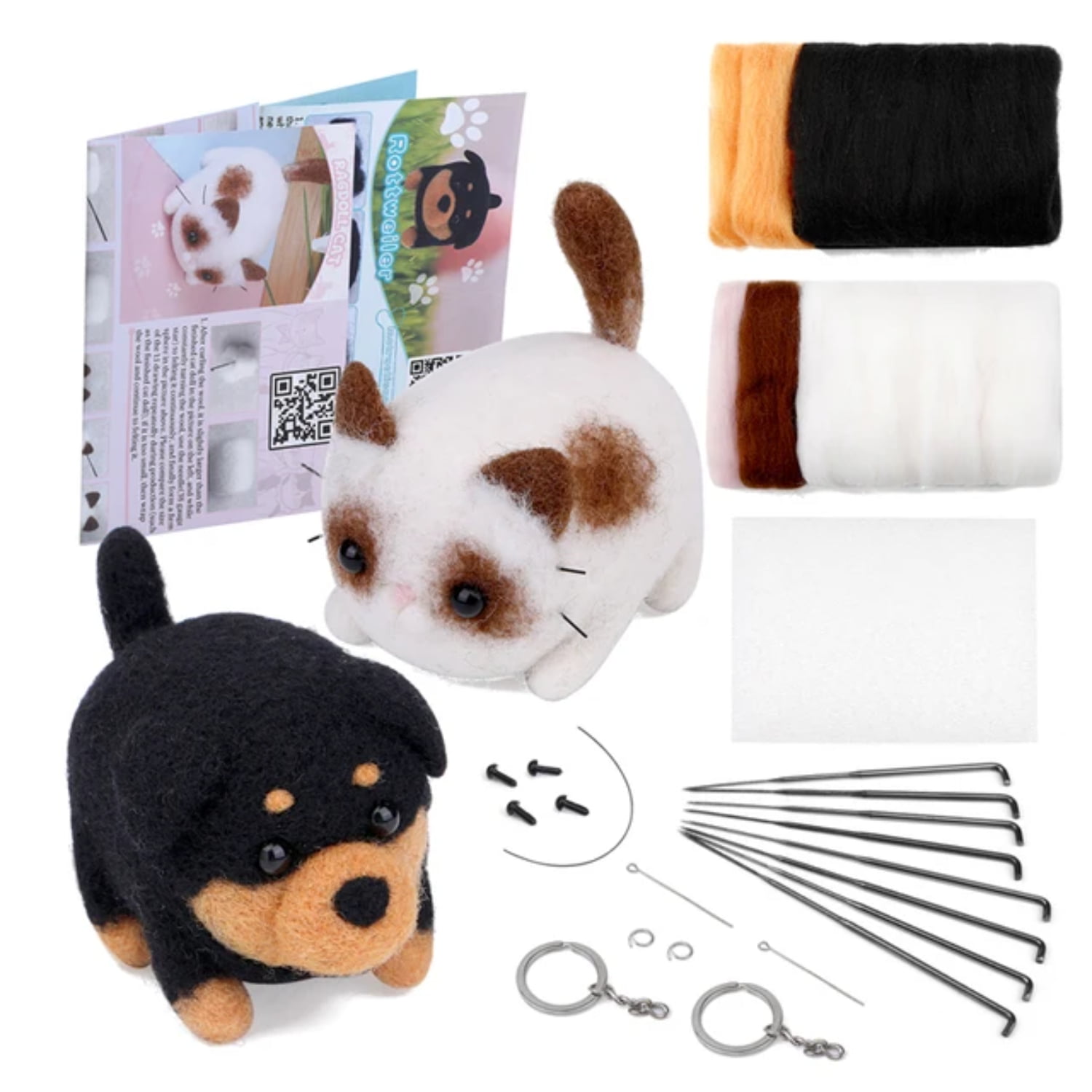 HighQuality Beginners‘ Animals DIY Needle Felting Set Complete