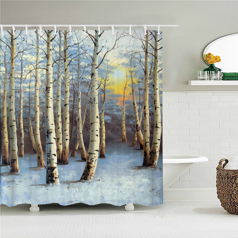Shower Curtain Birch Trees