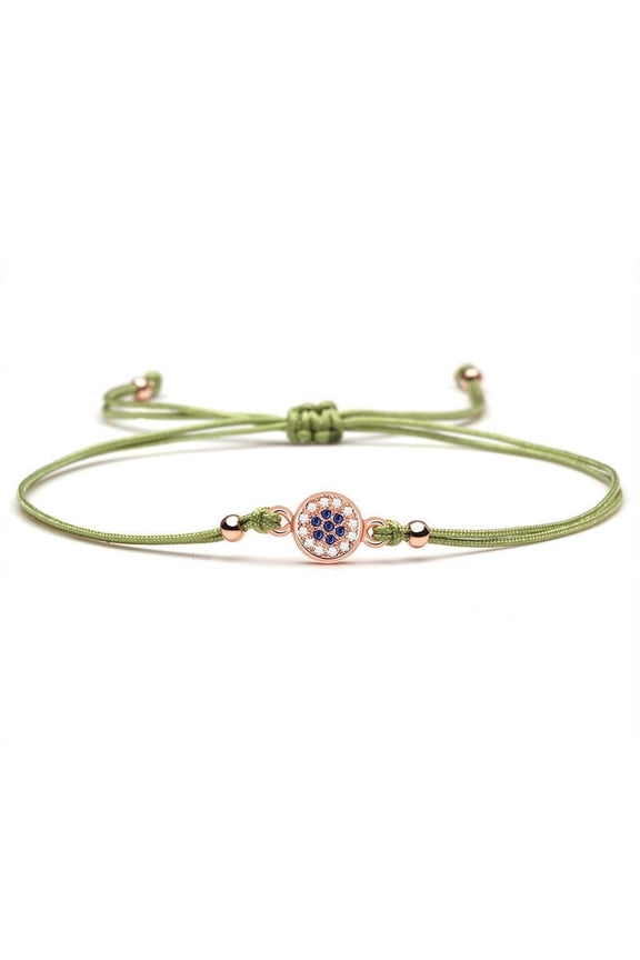 High Quality Black Cubic Zirconia Stones Blue Copper Evil Eye Protection Luck Bracelet Women Fashion Red String Jewelry