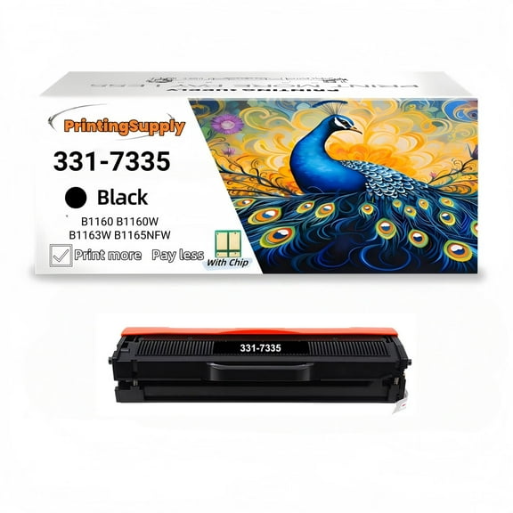 High-Quality Black Toner Cartridge for Dell 331-7335 HF442 - Fits Dell B1160 B1160W B1163W B1165NFW