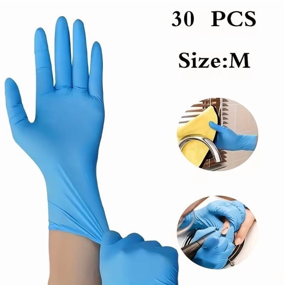 High Quality Blue Disposable Nitrile Gloves - 100 Count for Cleaning, Pet Care, Hair Coloring, and Manicures