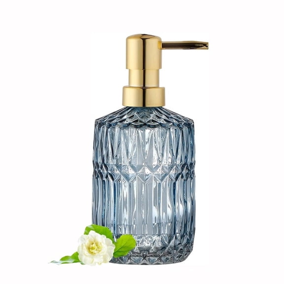 High Quality Blue Transparent Hand Sanitizer Bottle - Push-Type Glass Dishwashing Liquid Dispenser - Multifunctional Cleaning Bottle