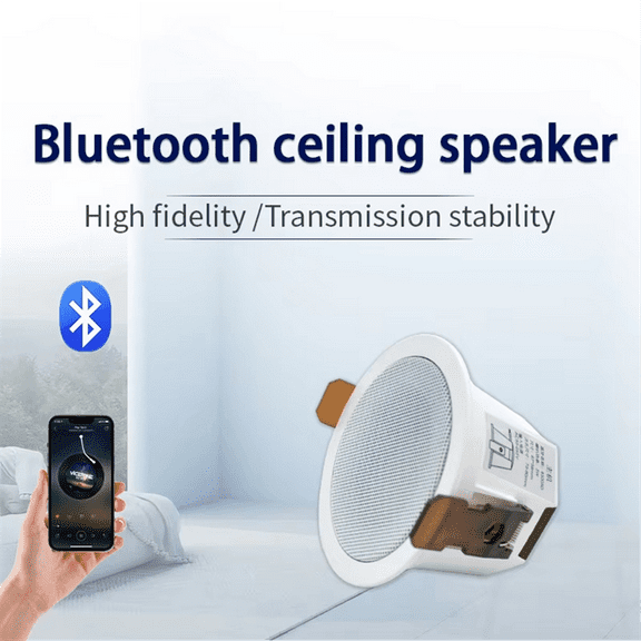 High Quality Bluetooth Ceiling Speaker Professional Surround Sound Bluetooth LoudSpeakers Smart Home Speakers System,1 * Main Bluetooth Ceiling Speaker 1 * Auxiliary Ceiling Speaker,White