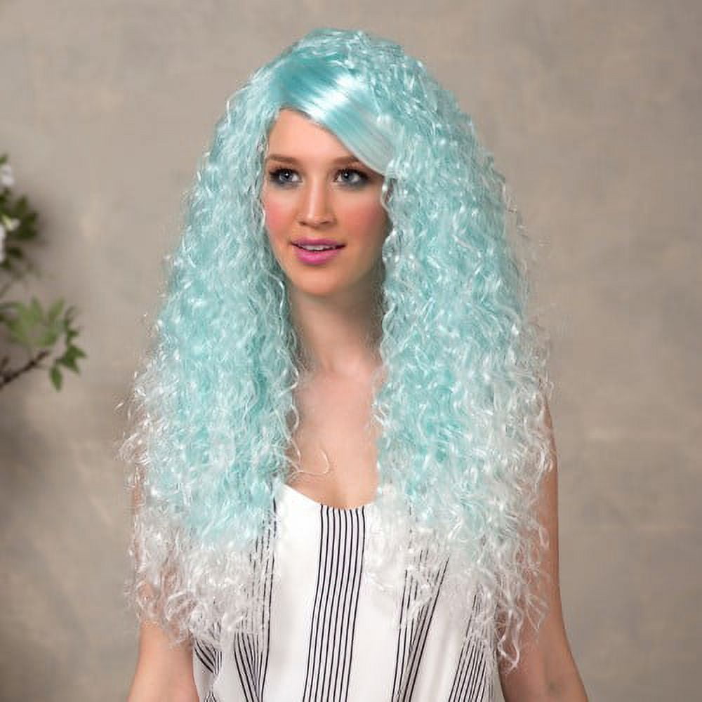 High Quality Blush Nova Artic Blue Long Curly Costume Wig Adult