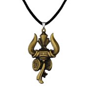 High Quality Bronze Lord Shiv Bholenath Trishul Damaru With Cotton Dori Locket Pendant