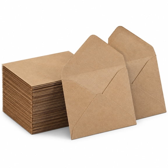 High Quality Brown Kraft Mini Envelopes 4"x2.75" Pack of 100 for All Occasions