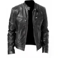 thumbnail image 1 of High Quality Cafe Race Leather Jacket, Long Sleeve Men Cool Jacket, Classic Motorcycle Leather Jackets for Men, 1 of 3