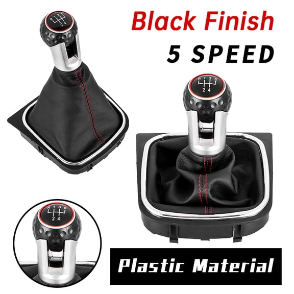 High Quality Car Accessories 5/6 Speed Manual Shift Gear Knob With Boot Cover For VW Golf Jetta MK6 MK5 New Auto Parts Interior