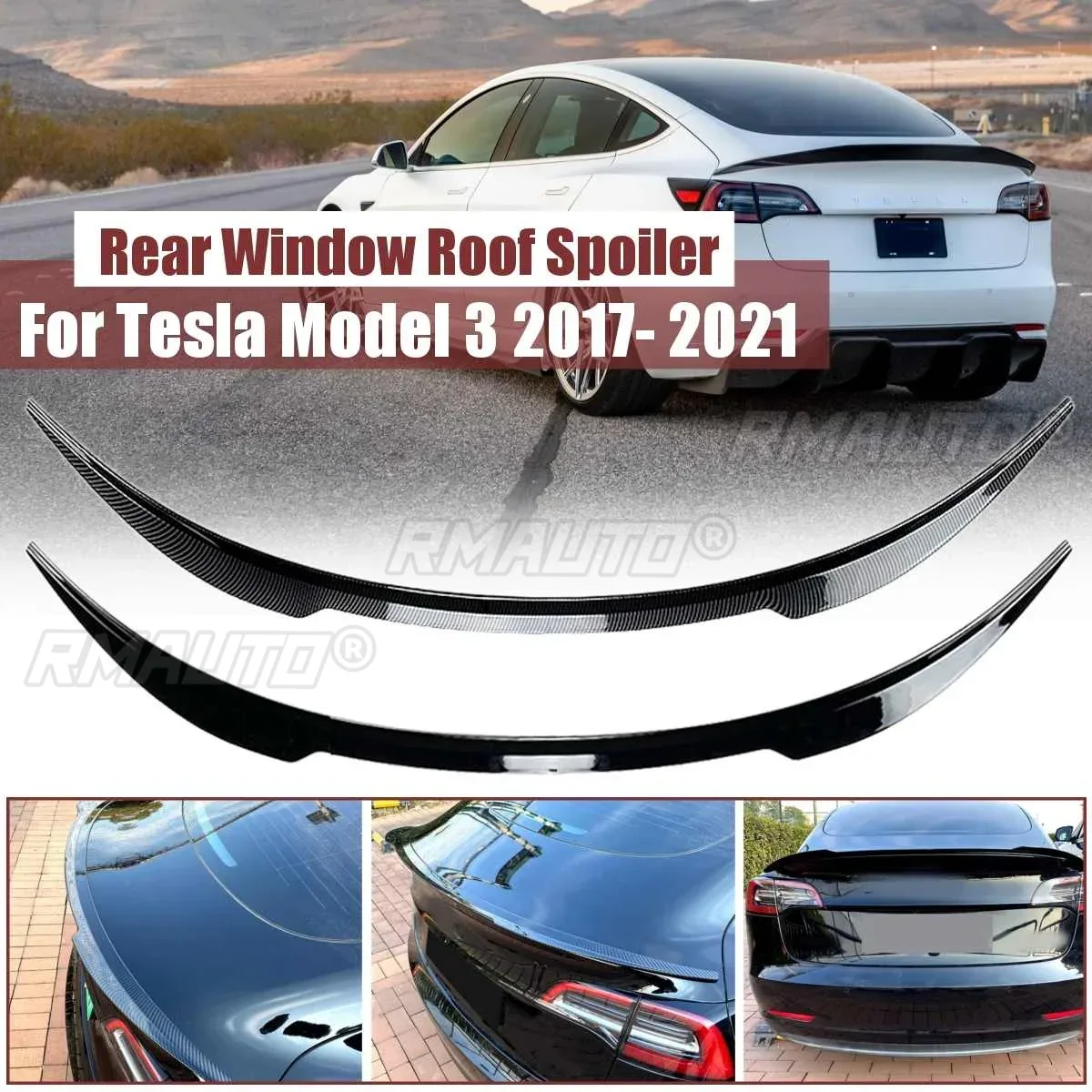 Tesla Rear Spoiler Refit Kit High Quality Car Rear Spoiler Wing Lip Tail Wing Decoration For Tesla ...