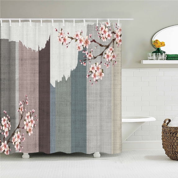 High Quality Chinese style Flower Bird Printed Fabric Shower Curtains Bath Screen Waterproof Products Bathroom Decor with