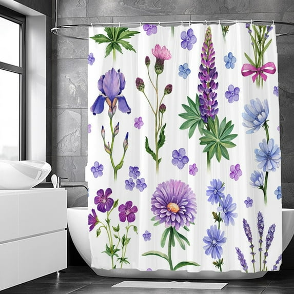 High Quality Colorful Flowers Plant leaves Shower Curtains Waterproof Bathroom Curtain Bath Curtain With Shower Curtain
