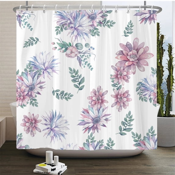 High Quality Colorful Flowers Plant leaves Shower Curtains Waterproof Bathroom Curtain Bath Curtain With Shower Curtain