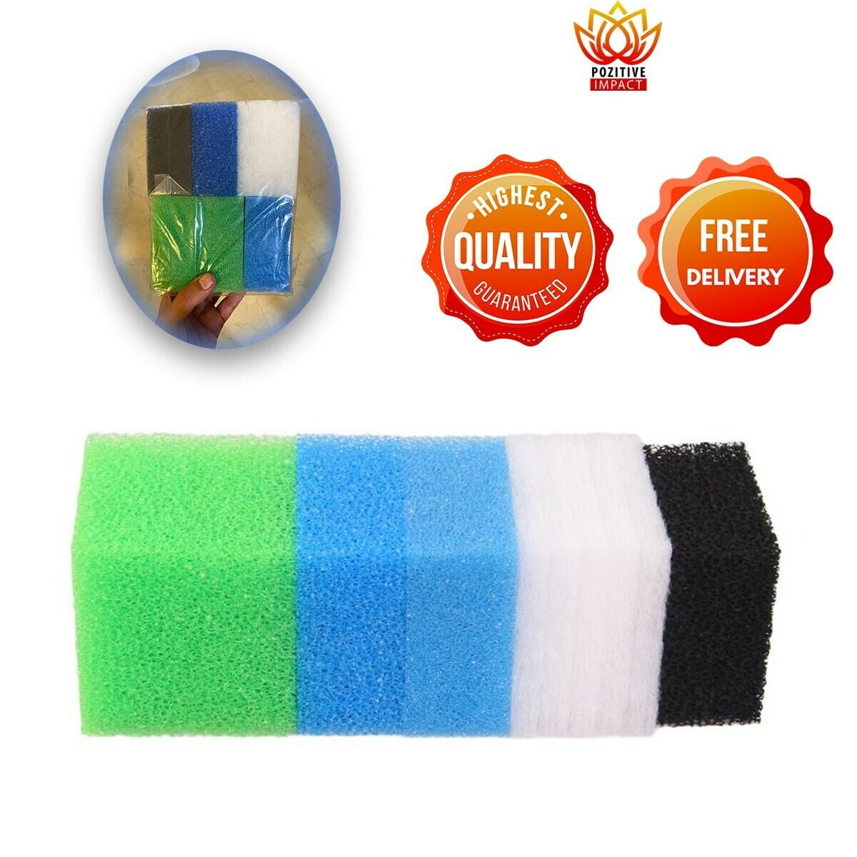 Confezione Da 60 Compatibile Pads Poly Rimozione Spugna Acquario Filtro - Foto 4