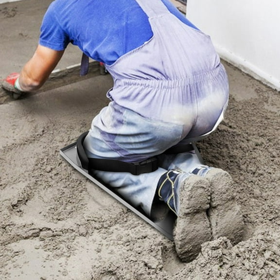 High-Quality Concrete Knee Boards with 201 Stainless Steel, Curved Design & Removable Rubber Pads for Maximum Comfort and Durability Ideal for Concrete Finishing Work, 28x8in