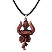 High Quality Copper Lord Shiv Bholenath Trishul Damaru With Cotton Dori Locket Pendant