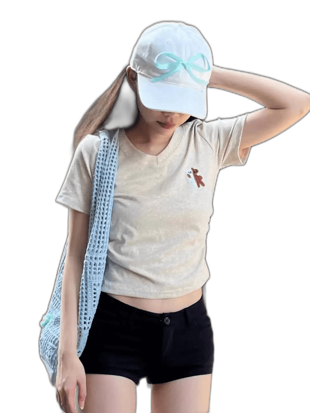 High Quality Cotton Hot Girl Slimming Short Sleeve Top