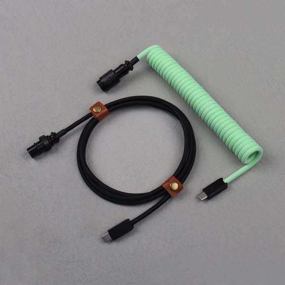 High Quality Customize Long Aviator Connector Spiral Paracord Type C to USB C Mechanical Keyboard Cable