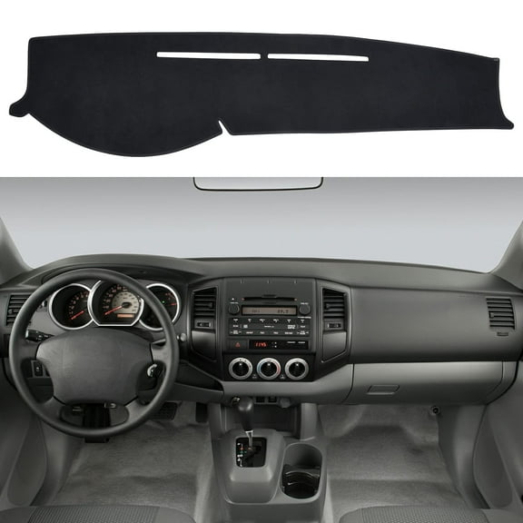 SPEEDWOW Dash Cover, Car Dashboard Cover Mat Carpet Fit for Toyota Tacoma 2005-2015, Scratch-Resistant Non-Slip Dashboard Pad, Black