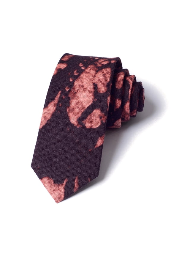 High Quality Deep Brown Abstract Tie Dye Pattern 2.75 " Necktie Cotton Material Men's Business Casual 7CM Slim Tie