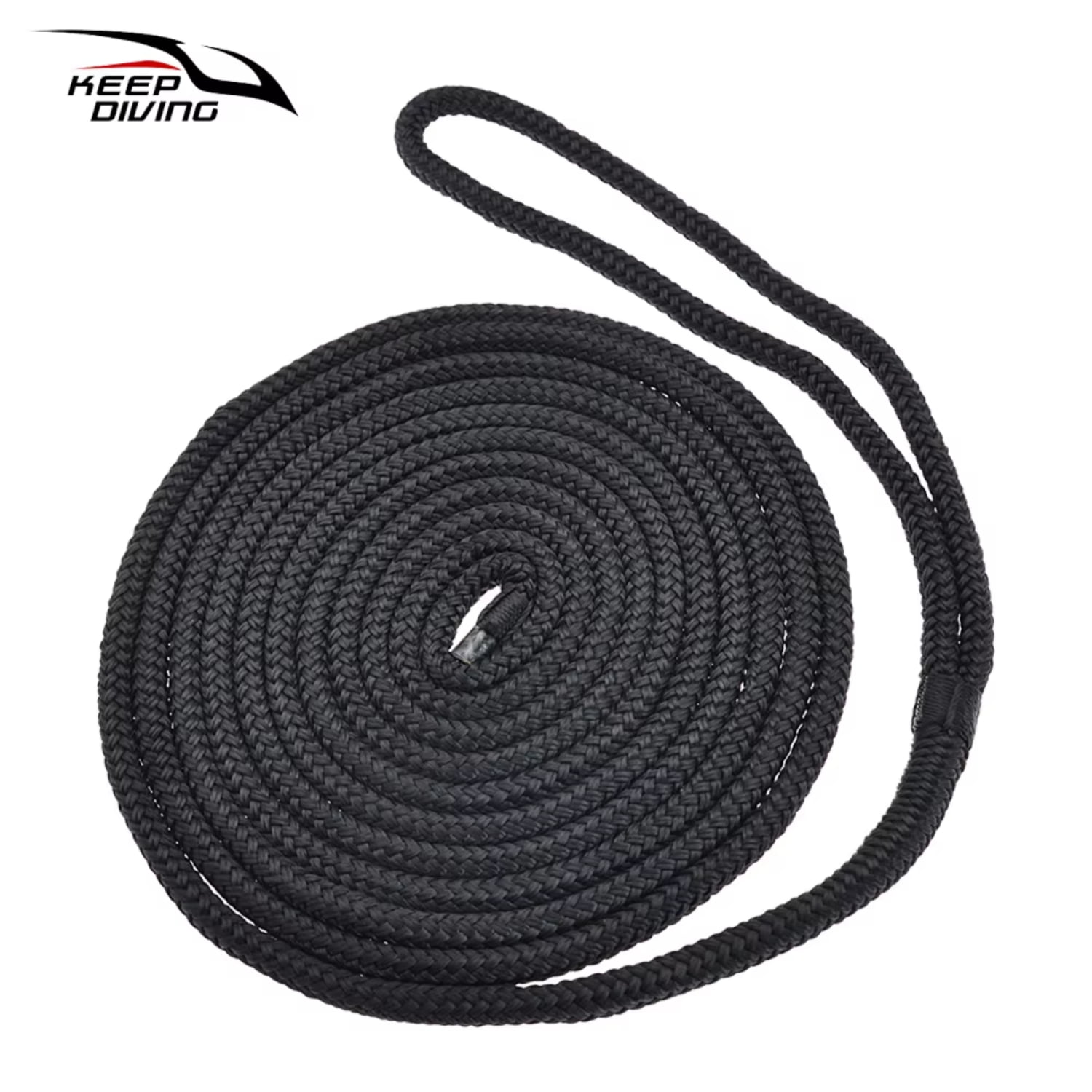 1/2 Inch Nylon Anchor Rope With 1/4 X 15 Ft Galvanized Chain - Boat Dock Line, Heat-Sealed, 100-200 Ft Lengths