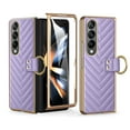 thumbnail image 1 of High Quality Electroplated Folding Screen Phone Leather Case for Samsung Fold 3, Ring Bracket Shell Film Protective Cover, 1 of 10