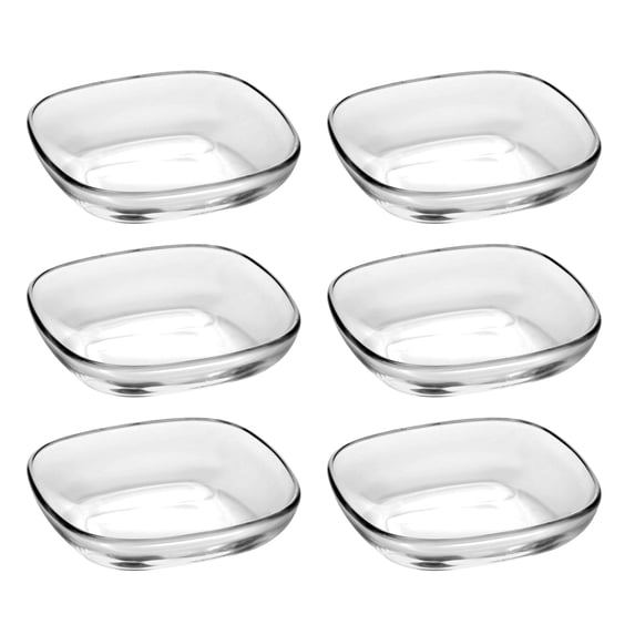 High Quality European Small Square Glass Plate S/6 5.5oz