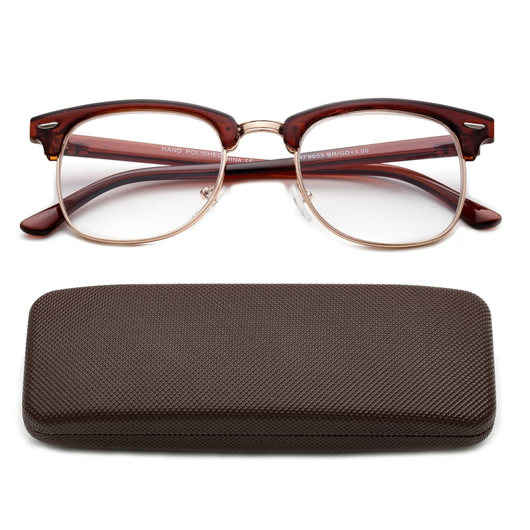 Horn rimmed reading glasses sale