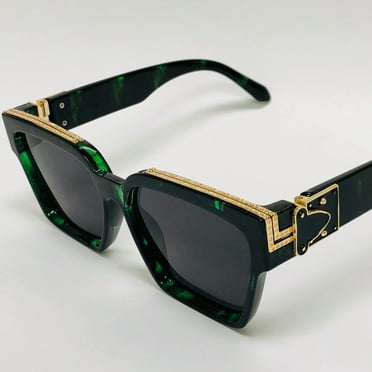 High Quality Fashion Sunglasses with Thick Frame GREEN MARBLE