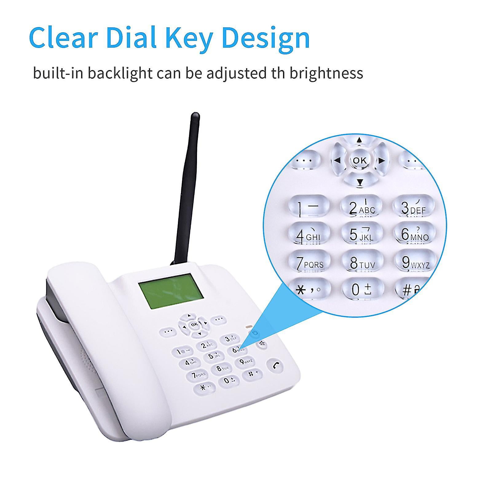High Quality Fixed Wireless Phone 4g Desk Phone Support Gsm 850/900/1800/1900mhz Sim Card Cordless Telephone With Antenna Radio Clock