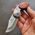 thumbnail image 1 of High-Quality Folding Knife | Wood Handle | 440C Steel Blade | Portable Pocket Knife for EDC, Camping, and Survival, 1 of 6