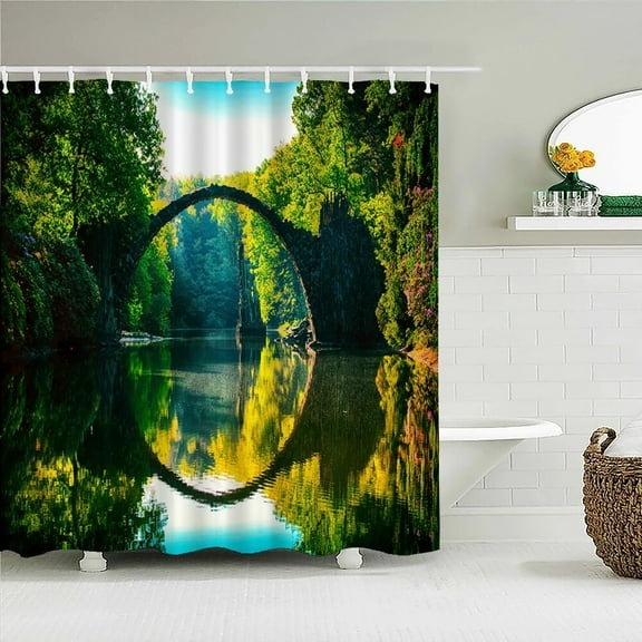 High Quality Forest Nature landscape Fabric Shower Curtain Waterproof Printing Bath Curtains for Bathroom Decorate with
