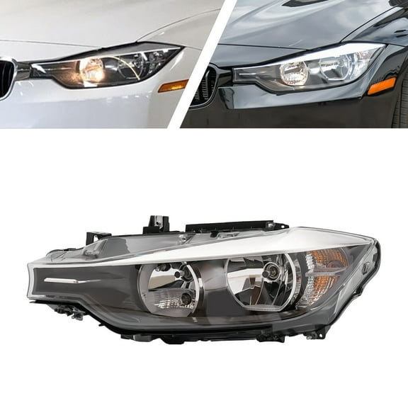 High-Quality Front Headlight Fit for 2012-2015 BMW 3-Series 320i 328i Sedan, Chrome Housing, Direct Replacement for 63117338709