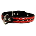 thumbnail image 1 of High Quality Genuine Leather Braided Studded Dog Collar,Red on Black 1.25" Wide. Fits 16"-20.5" Neck., 1 of 3
