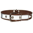 thumbnail image 1 of High Quality Genuine Leather Reflective Dog Collar 20" Long 1" Wide Red Fits 14"-17.5" Neck, 1 of 3