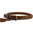 thumbnail image 1 of High Quality Genuine Leather Rolled Dog Collar Neck: 17.5"-21""; 1/2" Diam size, Long Hair Dogs and Puppies, 1 of 2