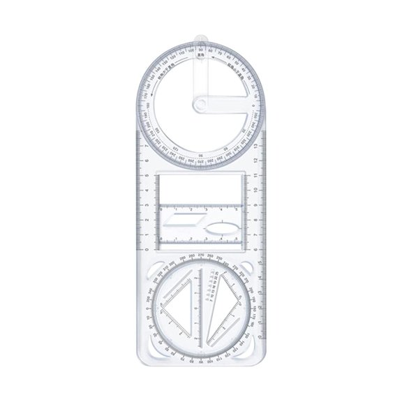 High Quality Geometric Ruler Transparent Plastic Movable Drawing Template Measuring | Pack Of 1