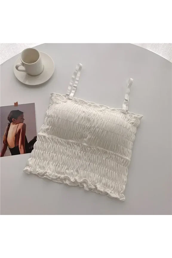 High Quality Girls Camisole Women Underwear Tube Tops Elastic Soft Crop Tops with Pad Solid Color Sleeveless Cami Bra